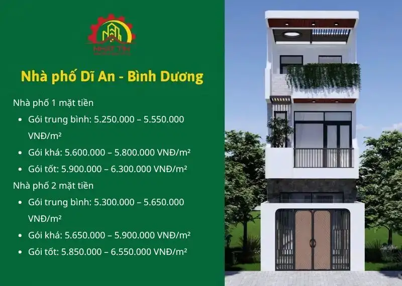 Giá Xây Nhà Trọn Gói Dĩ An, Bình Dương 2026 Mới Nhất
