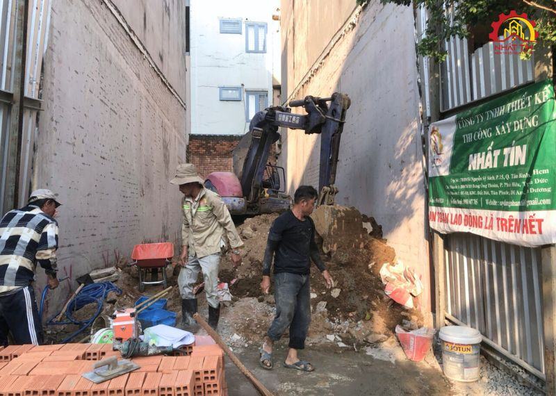 Hình ảnh thi công thực tế ở quận 2 của đội ngũ Nhất Tín
