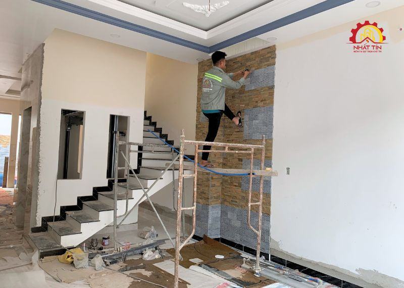 Hình ảnh thi công thực tế ở quận 2 của đội ngũ Nhất Tín