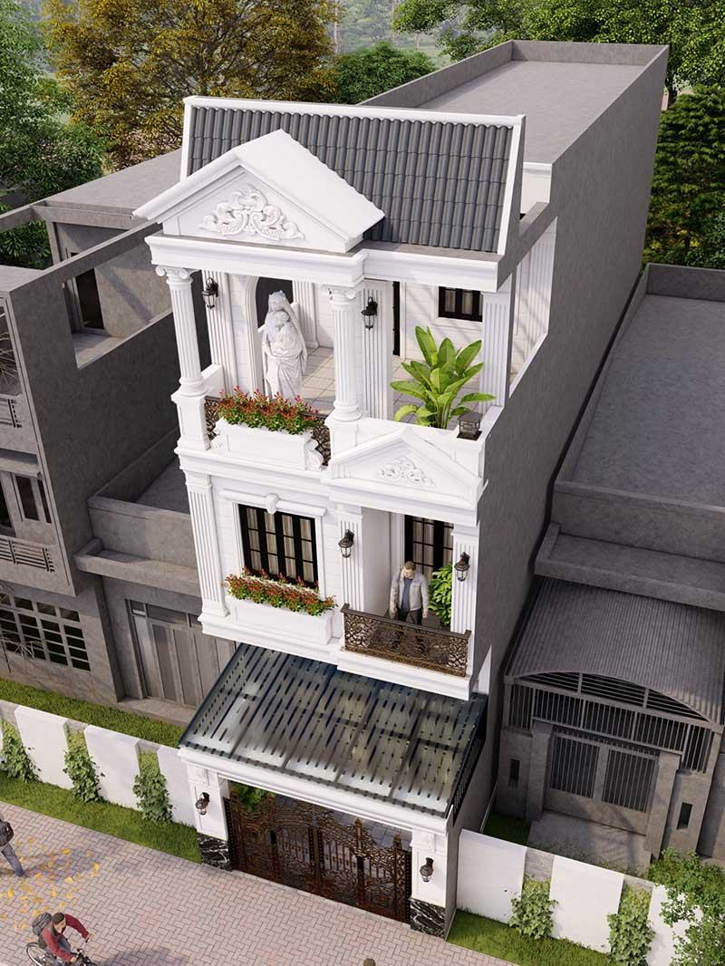 Mặt tiền nhà phố Tân Cổ Điển 1 trệt 1 lầu có 1 tum tại Đồng Nai