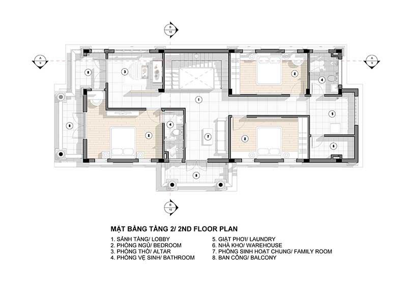 Bản vẽ nhà 1 trệt 1 lầu Tân Cổ Điển ở nông thôn có sân vườn đẹp mắt
