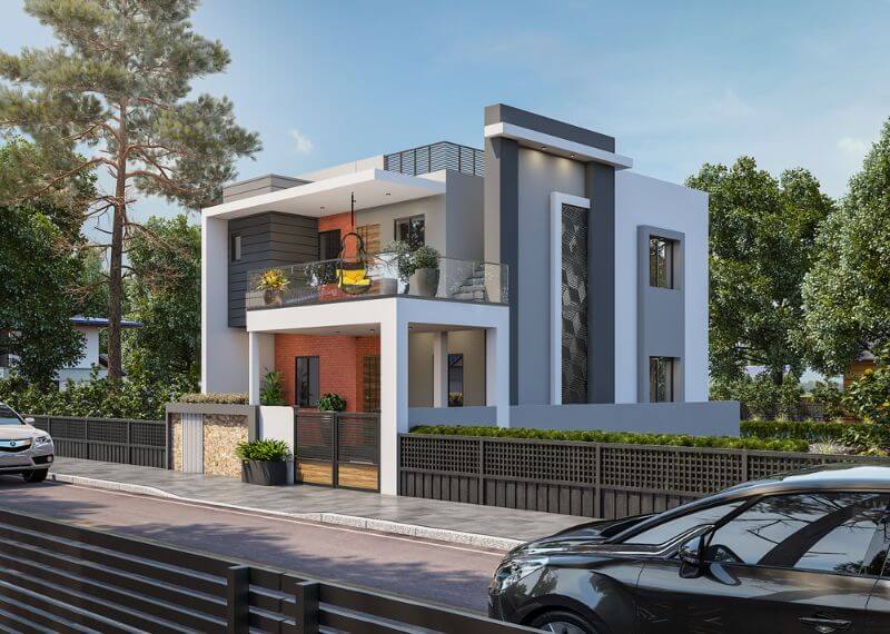 Bản vẽ nhà 2 tầng 8x12m có sân thượng Nhất Tín