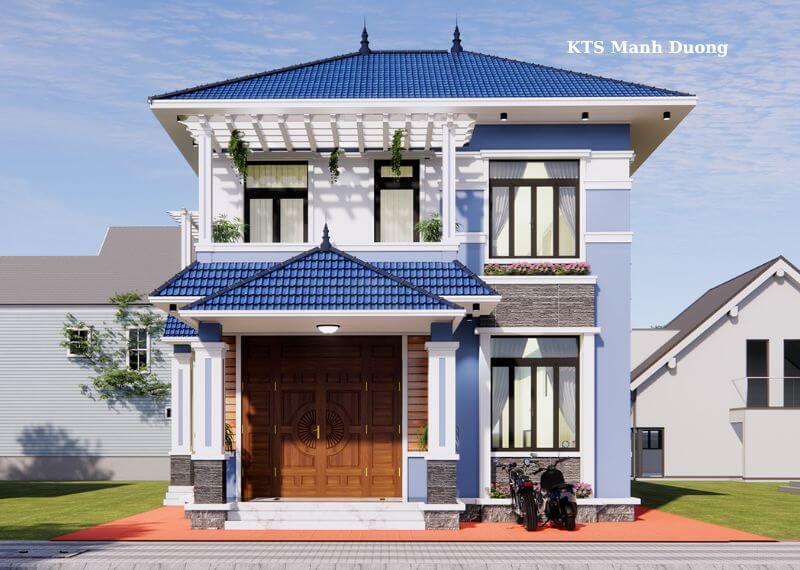 Mẫu nhà 8x12 1 trệt 1 lầu mái Nhật Nhất Tín