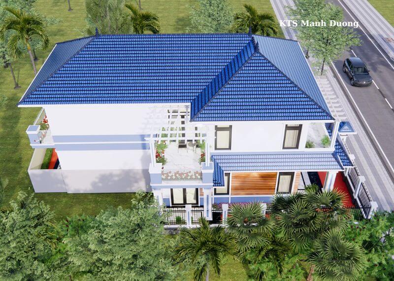 Mẫu nhà 8x12 1 trệt 1 lầu mái Nhật Nhất Tín