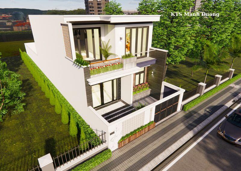 Mẫu nhà 8x12m 2 tầng có 4 phòng ngủ Hiện Đai Nhất Tín
