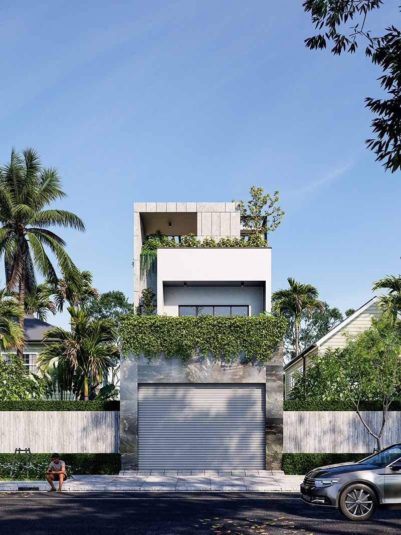 Mẫu nhà 1 trệt 1 lầu có sân thượng 5x20m Nhất Tín