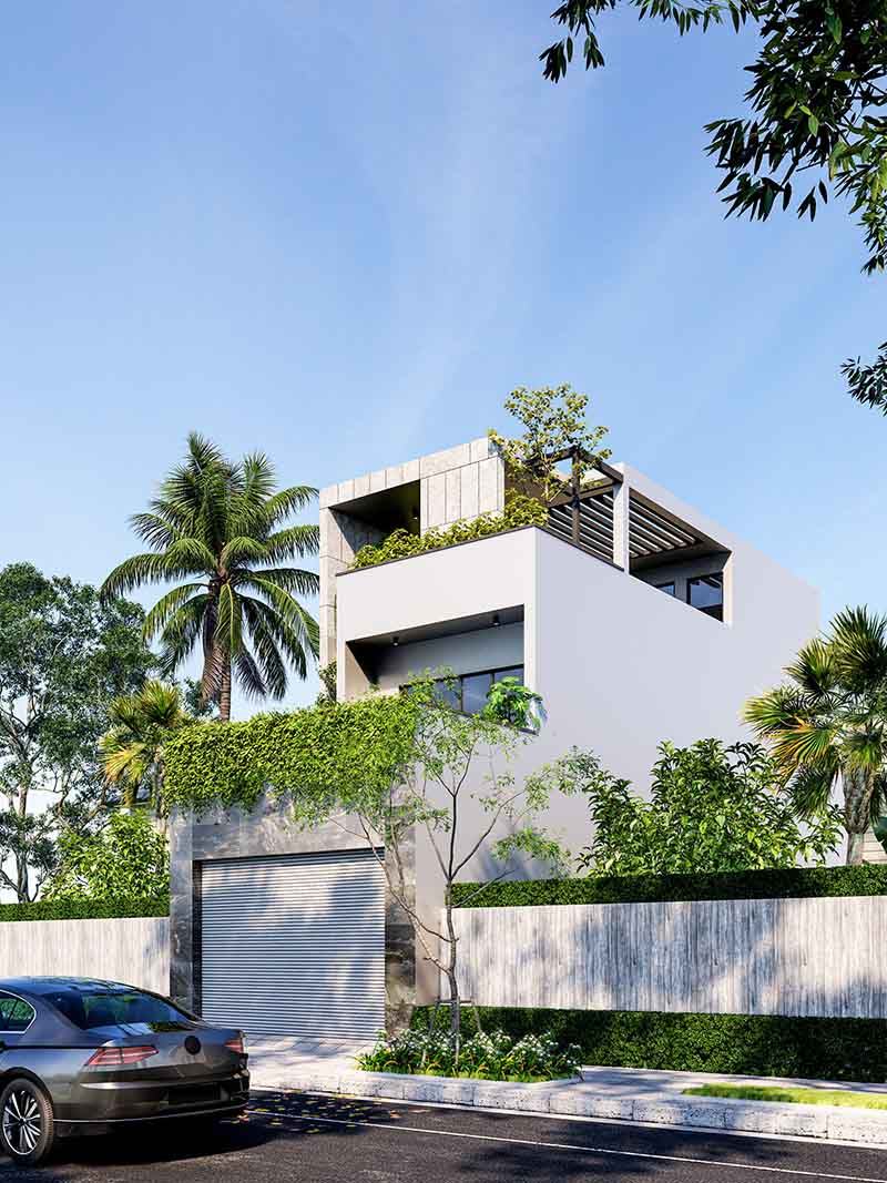 Mẫu nhà 1 trệt 1 lầu có sân thượng 5x20m Nhất Tín