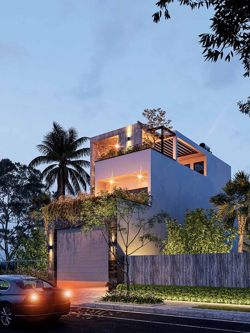 Mẫu nhà 1 trệt 1 lầu có sân thượng 5x20m Nhất Tín