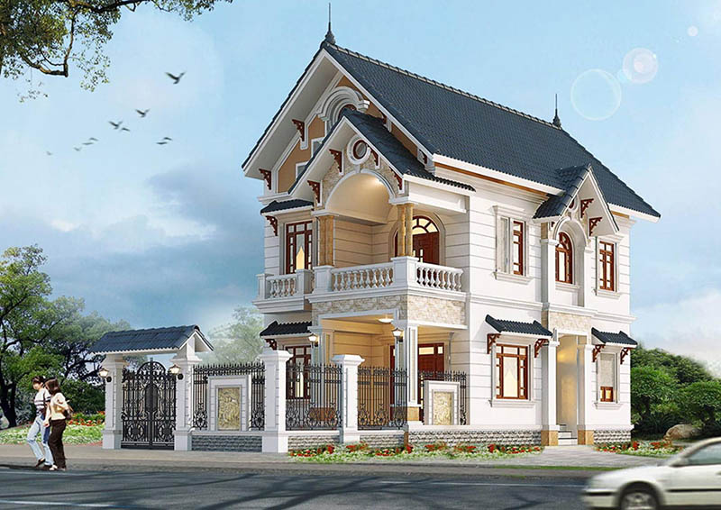 Mẫu nhà 1 trệt 1 lầu ngang 5m theo kích thước phổ biến Nhất Tín