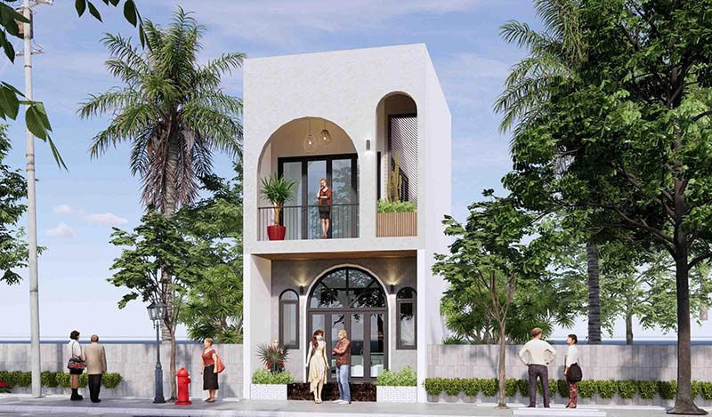 Mẫu nhà 1 trệt 1 lầu ngang 5m theo kích thước phổ biến Nhất Tín