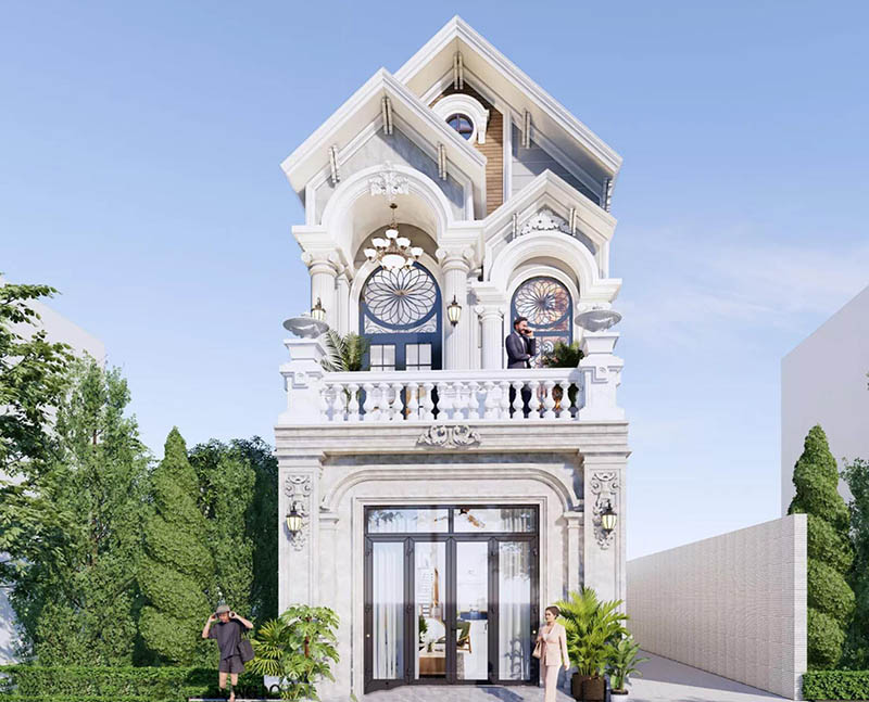 Mẫu nhà 1 trệt 1 lầu ngang 5m theo kích thước phổ biến Nhất Tín