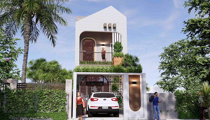 Mẫu nhà 1 trệt 1 lầu ngang 5m theo kích thước phổ biến Nhất Tín