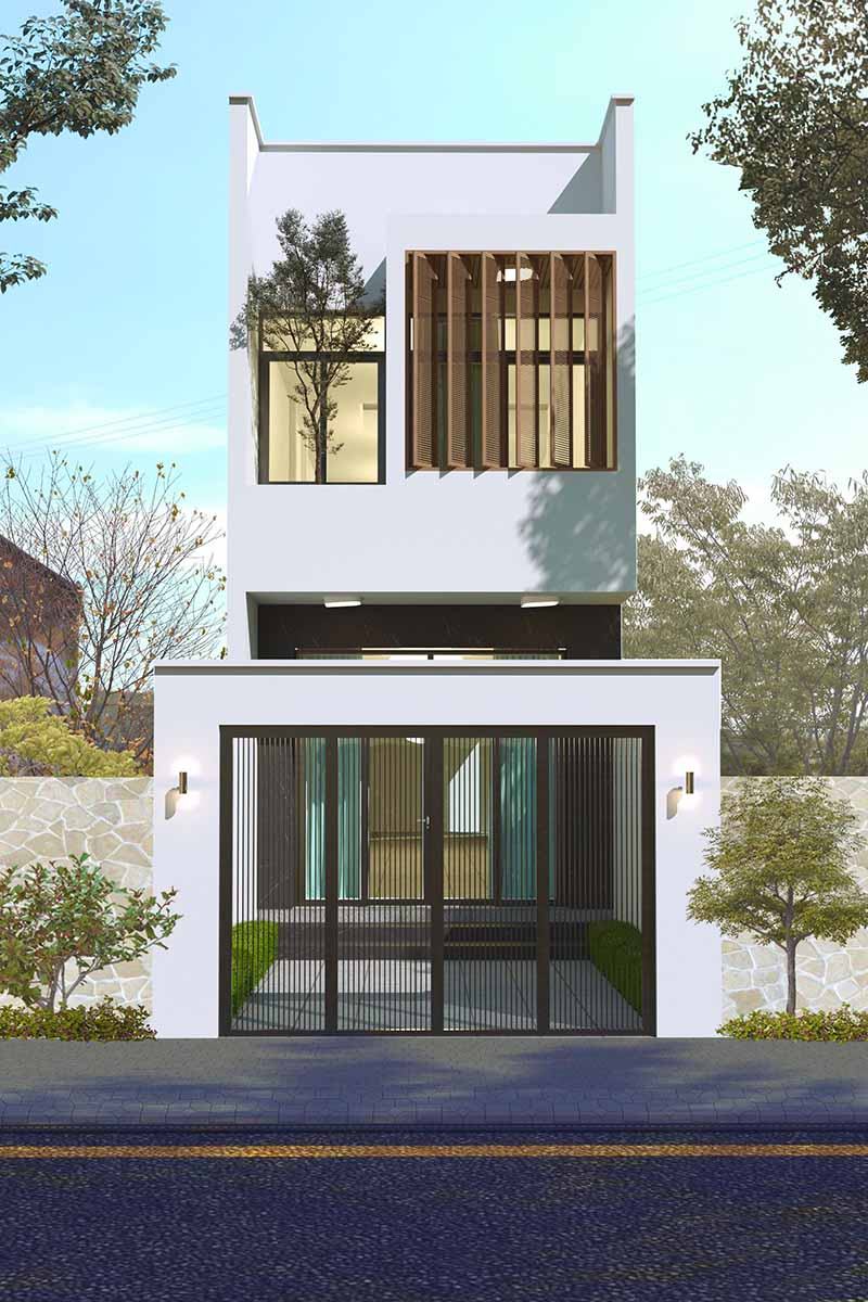 Mẫu thiết kế nhà 1 trệt 1 lầu Hiện Đại 5x18m Nhất Tín