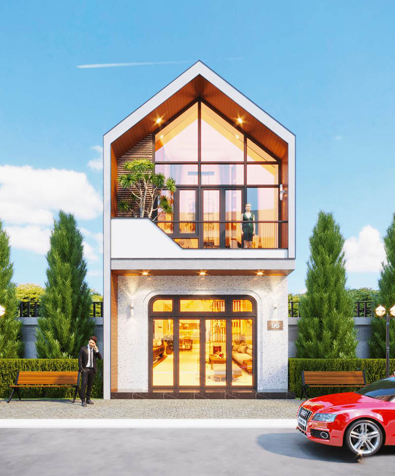 Nhà phố 1 trệt 1 lầu mái chữ A ngang 5m Nhất Tín