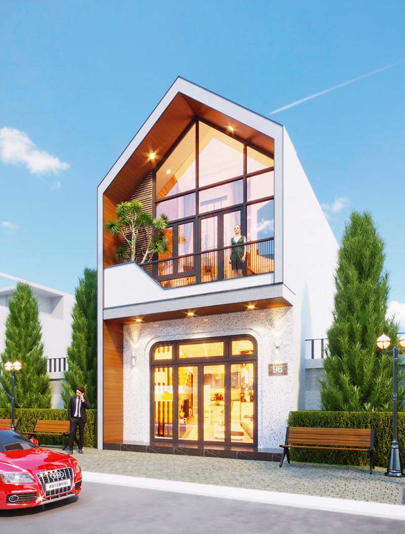 Nhà phố 1 trệt 1 lầu mái chữ A ngang 5m Nhất Tín