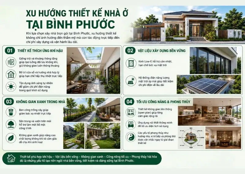 Xu hướng thiết kế nhà ở tại Bình Phước Xây dựng Nhất Tín