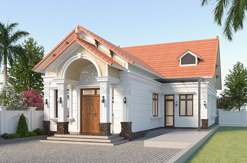 Mẫu nhà 1 tầng 40m2 mái Thái Xây dựng Nhất Tín