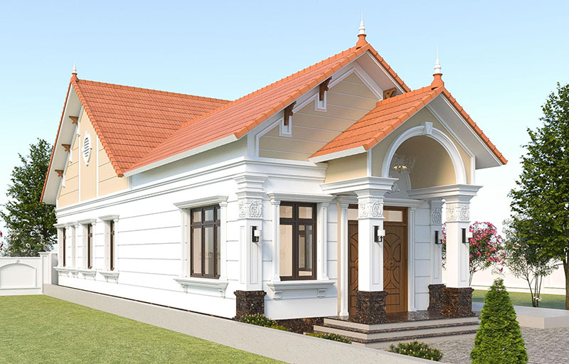 Mẫu nhà 1 tầng 40m2 mái Thái Xây dựng Nhất Tín