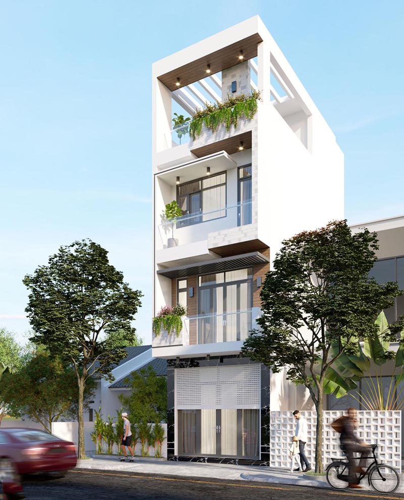 Ý tưởng xây nhà 40m2 3 tầng 1 tum Xây dựng Nhất Tín