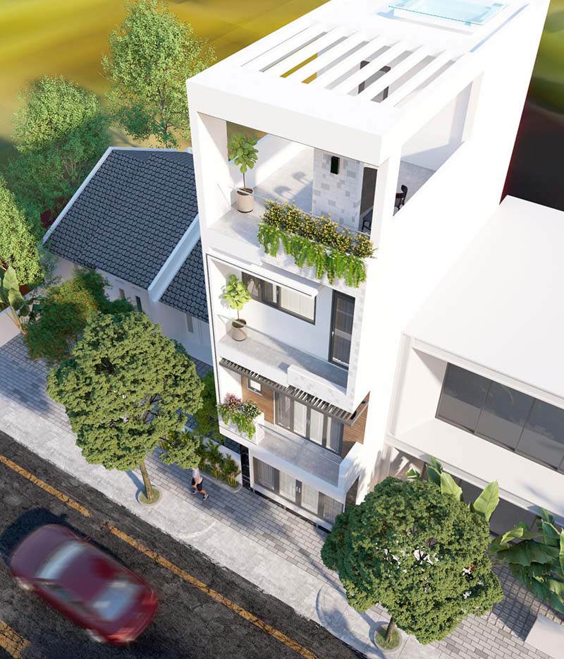 Ý tưởng xây nhà 40m2 3 tầng 1 tum Xây dựng Nhất Tín