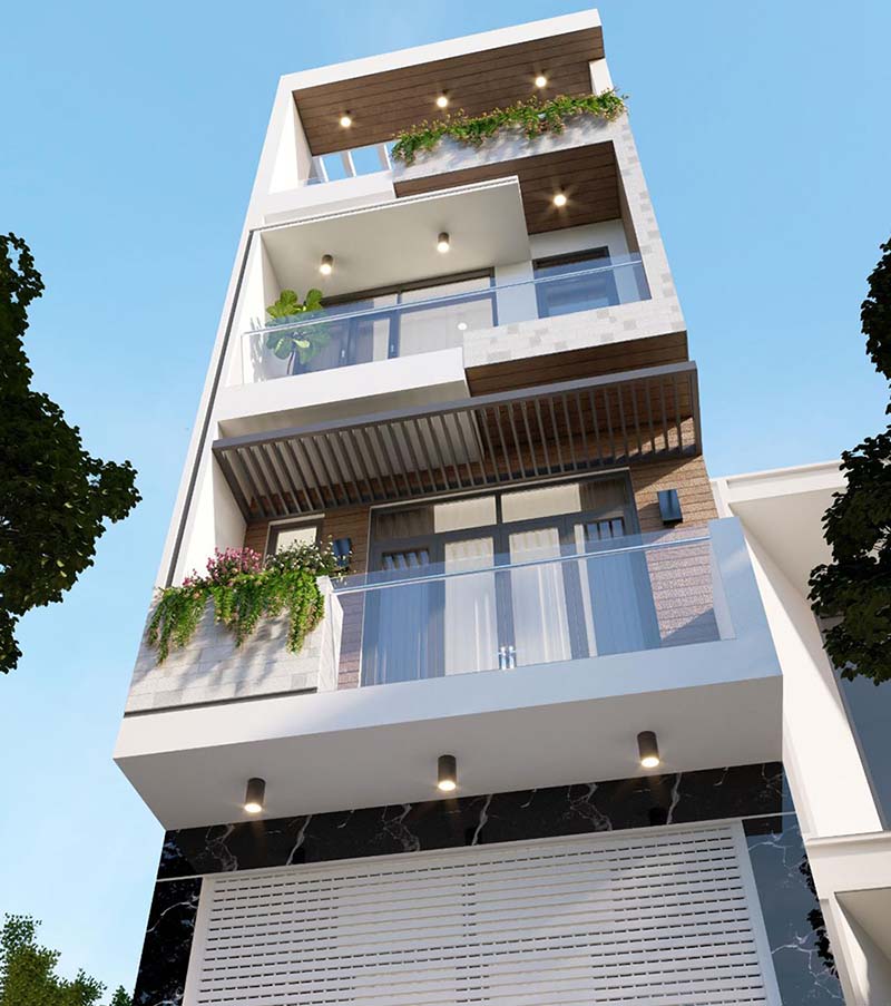 Ý tưởng xây nhà 40m2 3 tầng 1 tum Xây dựng Nhất Tín