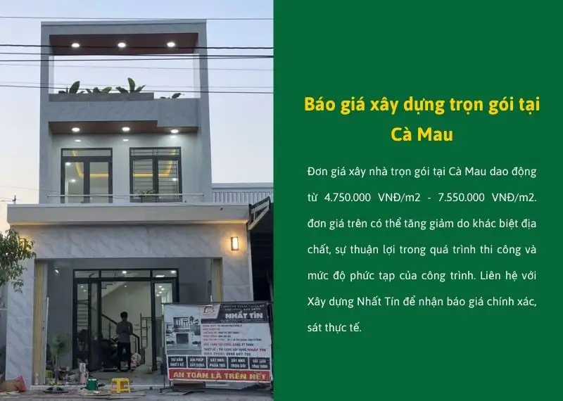 Báo giá xây dựng trọn gói tại Cà Mau mới nhất Xây dựng Nhất Tín