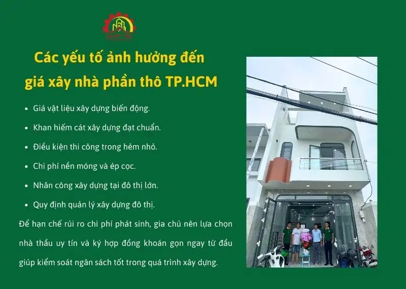 Các yếu tố ảnh hưởng đến giá xây nhà phần thô TP.HCM Xây dựng Nhất Tín
