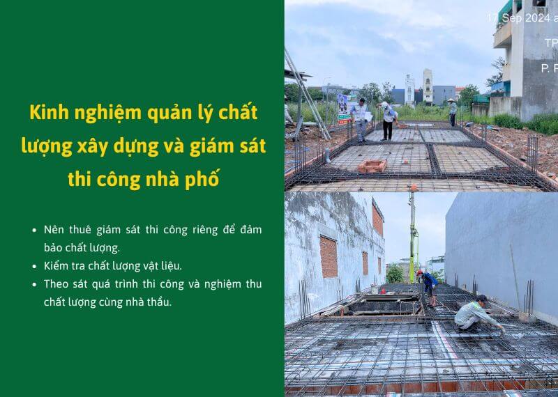Kinh nghiệm quản lý chất lượng xây dựng và giám sát thi công nhà phố Xây dựng Nhất Tín