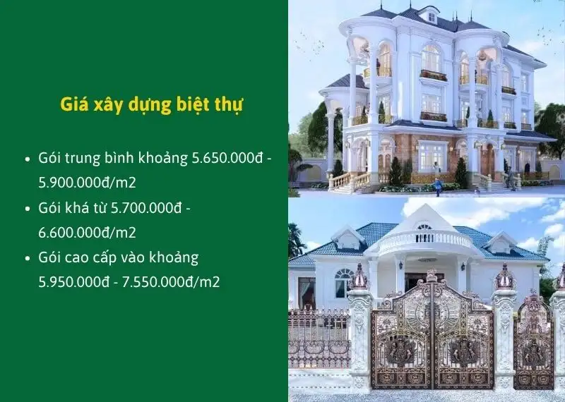 Giá xây dựng biệt thự Đức Huệ Long An Xây dựng Nhất Tín