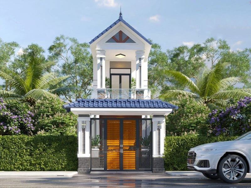 Bản vẽ nhà 1 trệt 1 lầu 4x17 phong cách Hiện Đại Xây dựng Nhất Tín