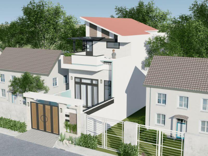 Mẫu nhà cấp 4 4x17m mái lệch kèm bản vẽ bố trí công năng nội thất tối ưu Xây dựng Nhất Tín (1)