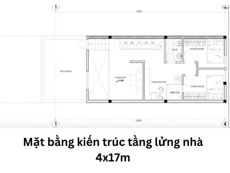 Mẫu nhà cấp 4 4x17m mái lệch kèm bản vẽ bố trí công năng nội thất tối ưu Xây dựng Nhất Tín (3)