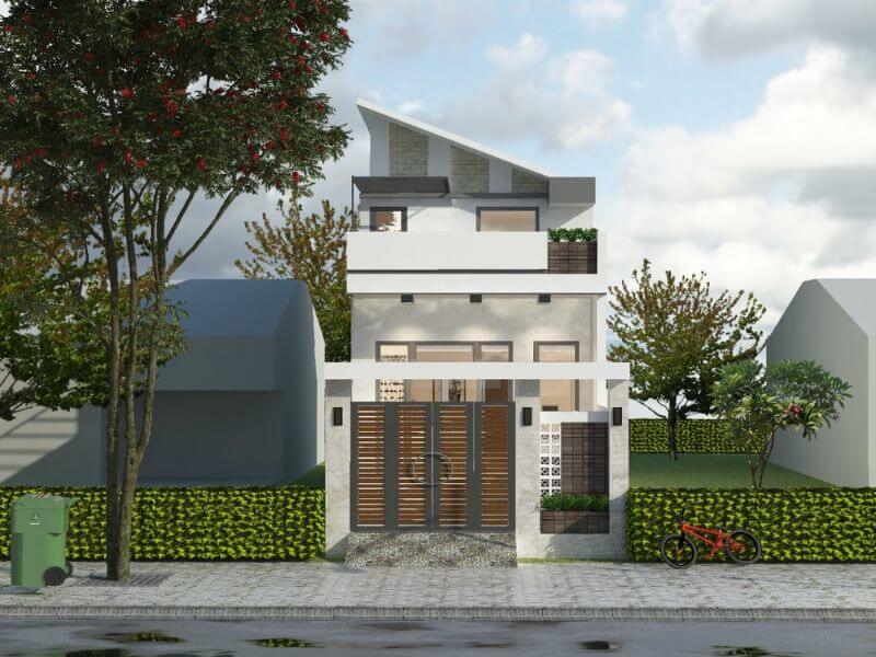 Mẫu nhà cấp 4 4x17m mái lệch kèm bản vẽ bố trí công năng nội thất tối ưu Xây dựng Nhất Tín