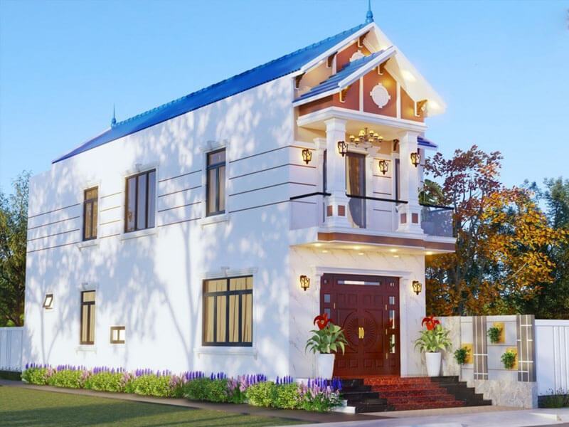 Mẫu thiết kế nhà 2 tầng 4x17 với kiến trúc mái Thái Xây dựng Nhất Tín