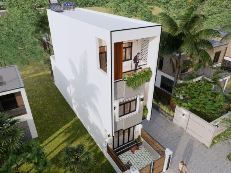 Mẫu thiết kế nhà mặt tiền 4m có 5 phòng ngủ (diện tích 4x17m) Xây dựng Nhất Tín (1)