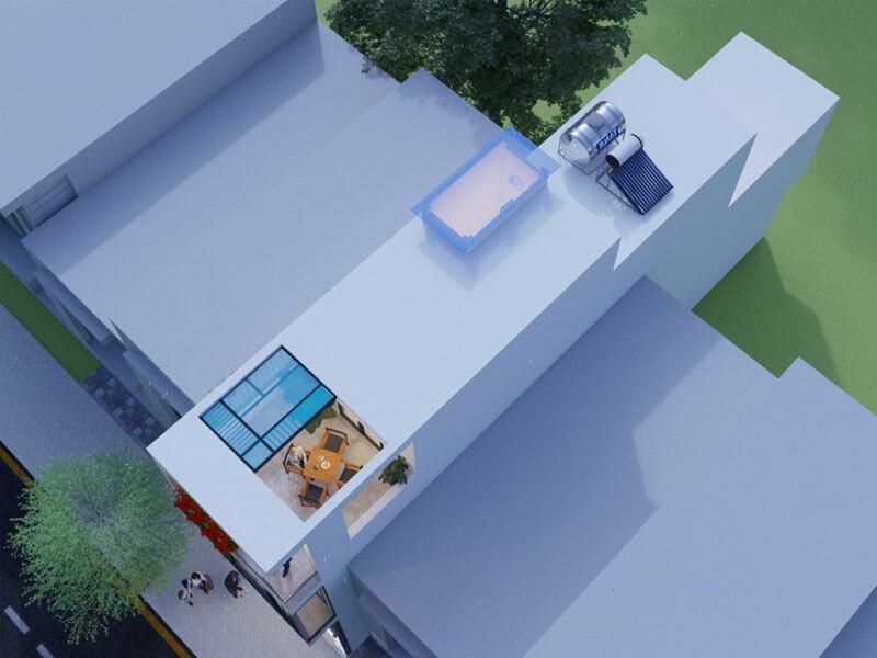 Thiết kế nhà ống 2 tầng 1 tum 4x17 kết hợp kinh doanh tầng trệt Xây dựng Nhất Tín