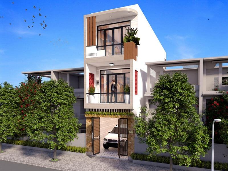 Thiết kế nhà ống 4x17m có gara ô tô Xây dựng Nhất Tín