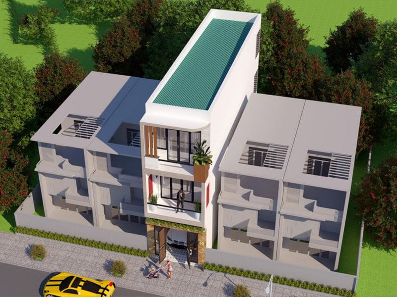 Thiết kế nhà ống 4x17m có gara ô tô Xây dựng Nhất Tín