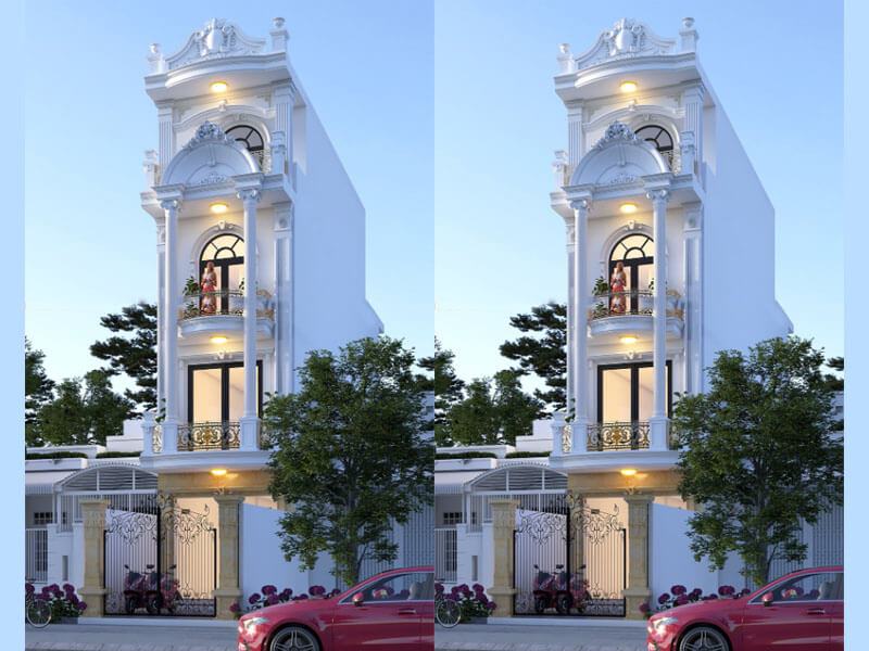 Ý tưởng xây nhà 4x17 4 tầng phong cách Tân Cổ Điển Xây dựng Nhất Tín (1)
