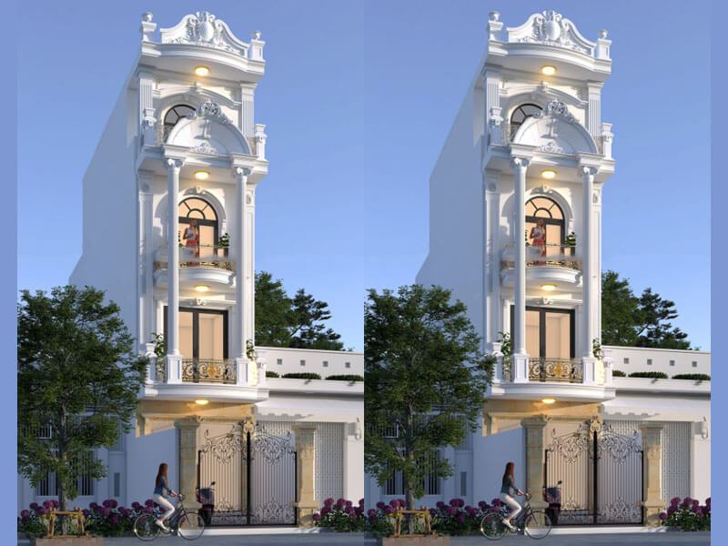 Ý tưởng xây nhà 4x17 4 tầng phong cách Tân Cổ Điển Xây dựng Nhất Tín