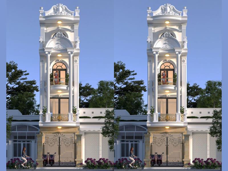 Ý tưởng xây nhà 4x17 4 tầng phong cách Tân Cổ Điển Xây dựng Nhất Tín