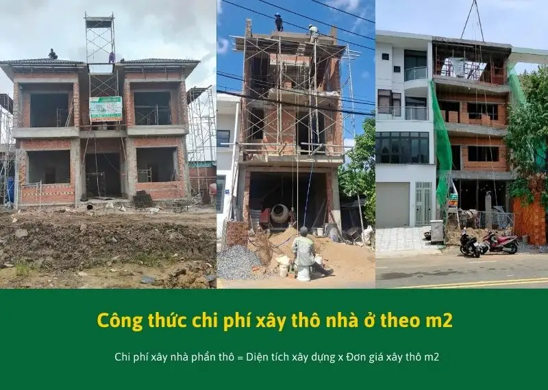 Công thức chi phí xây thô nhà ở theo m2 Xây dựng Nhất Tín