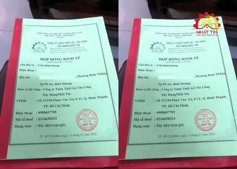 Ký kết hợp đồng – Bước đầu vun đắp niềm tin cho tổ ấm chú Khang Xây dựng Nhất Tín