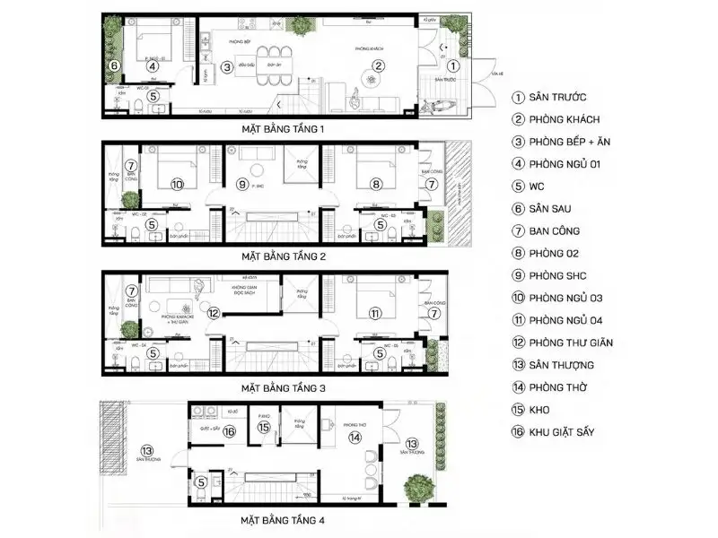 Bản vẽ 2D nhà ống 5x15m 3 tầng 1 tum Xây dựng Nhất Tín