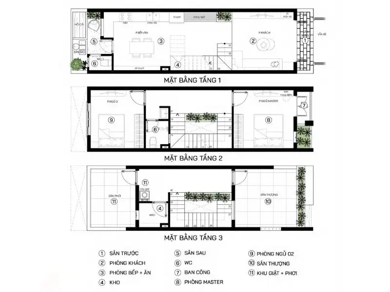 Bản vẽ cad nhà 2 tầng 5x15 Xây Dựng Nhất Tín