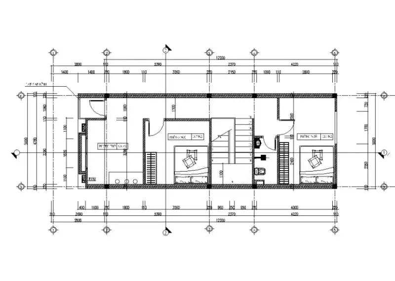 Bản vẽ nhà phố 5x13m có tầng lửng Xây dựng Nhất Tín