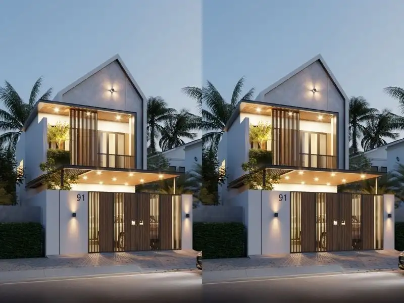 Mẫu nhà 2 tầng mặt tiền 6m Hiện Đại 3 phòng ngủ tối ưu công năng Xây dựng Nhất Tín 1