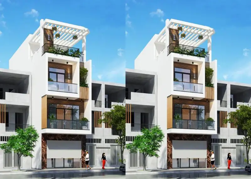 Mẫu nhà 5x10m 3 tầng 1 tum có sân thượng thoáng rộng Xây dựng Nhất Tín