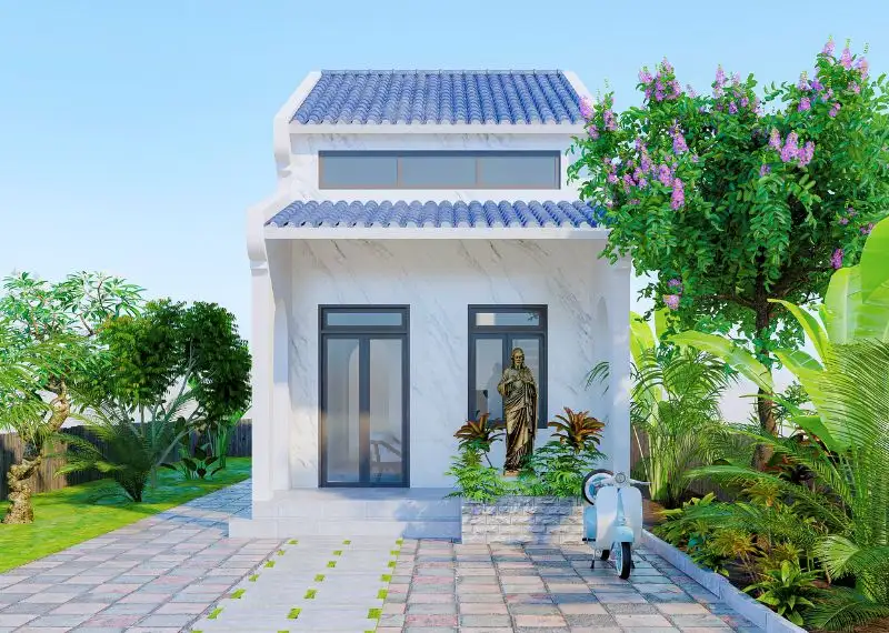 Mẫu nhà 5x10m gác lửng mái ngói Xây dựng Nhất Tín