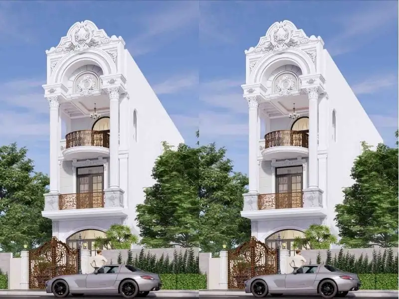 Mẫu nhà 5x15 3 tầng phong cách Tân Cổ Điển với hệ thức cột Corinthian kiêu sa Xây Dựng Nhất Tín 2